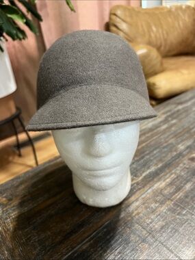 Brown Wool Cloche Hat